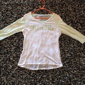 Miss Me— 3/4 sleeve burnout top